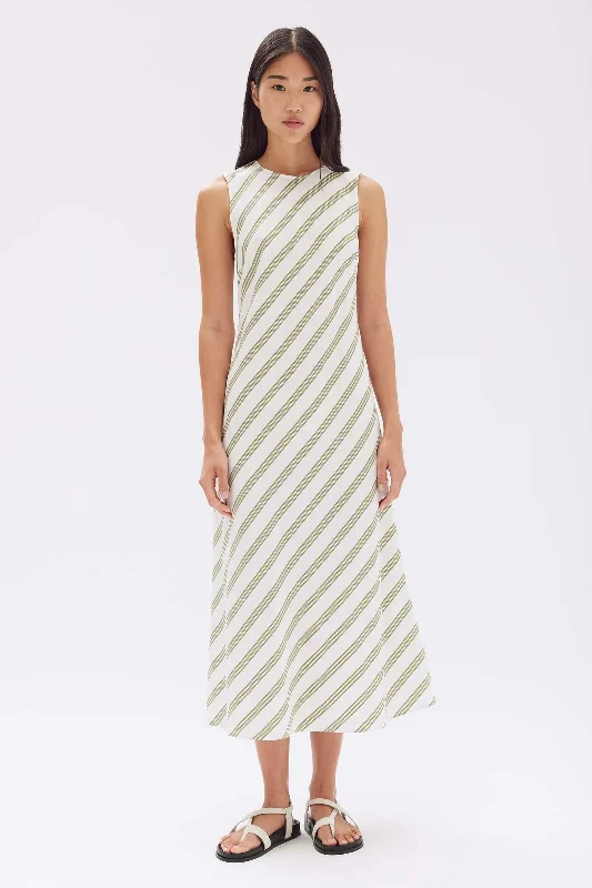 Isola Stripe Midi Dress