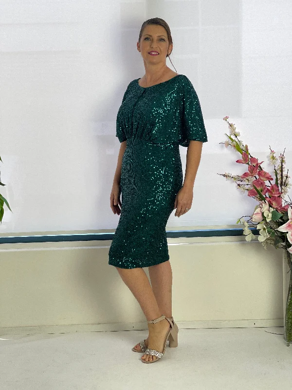 Aldoga Emerald Sequin Dress