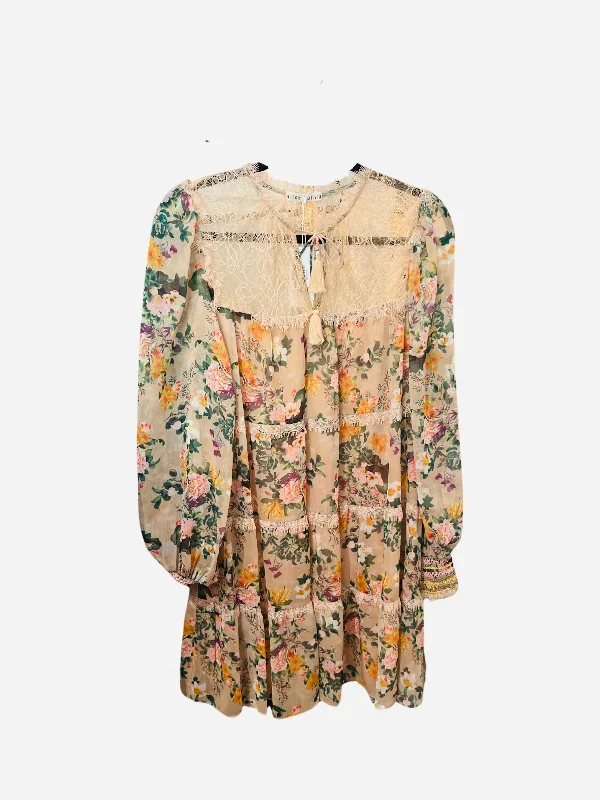 Alice & Olivia Marcie Floral Long Sleeve Dress /XL