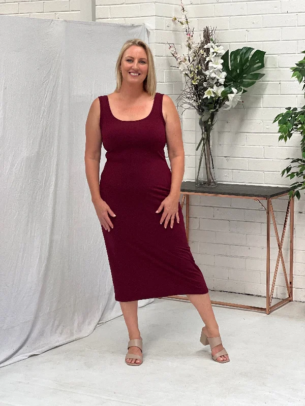 Amaya Burgundy Jersey Dress