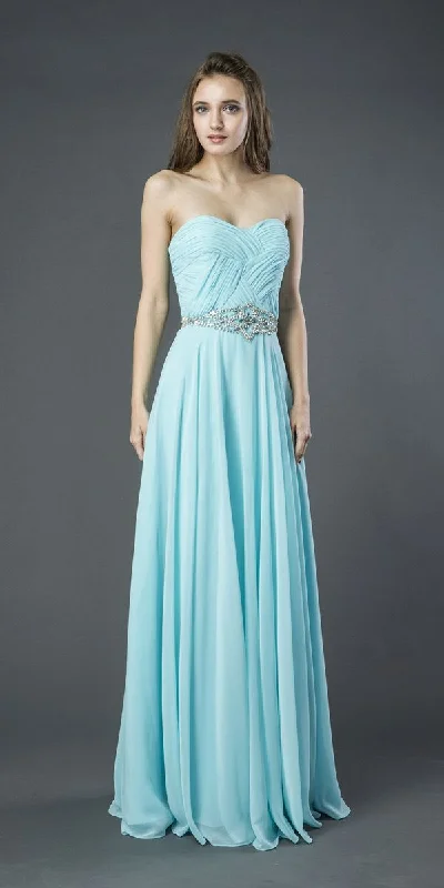 J&J Fashion 102 Sweetheart Neckline Long Prom Dress Strapless