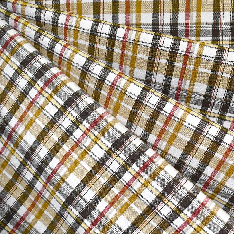 Autumn Layered Plaid Cotton Shirting Caramel/Espresso