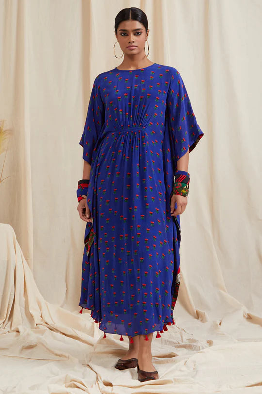 Blue Lotus In The Pond Circular Kaftan