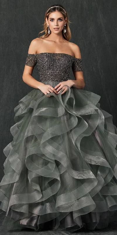 Juliet 395 Off-Shoulder Ruffled Quinceanera Dress