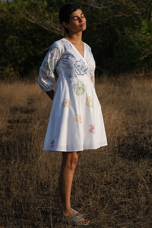 Okhai 'Delilah' Hand Embroidered and Mirrorwork Wrap Dress