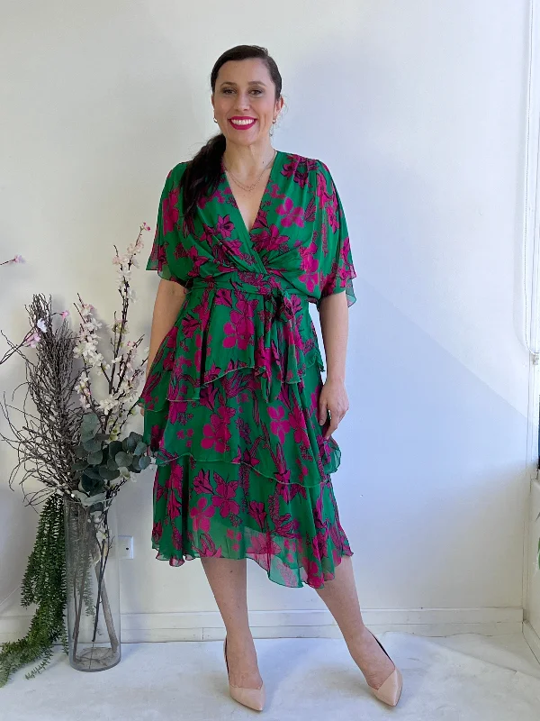 Desaily Green Silk Dress