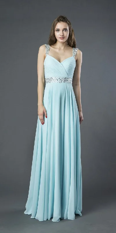 J&J Fashion 3007 Embellished Long A-line Formal Dress