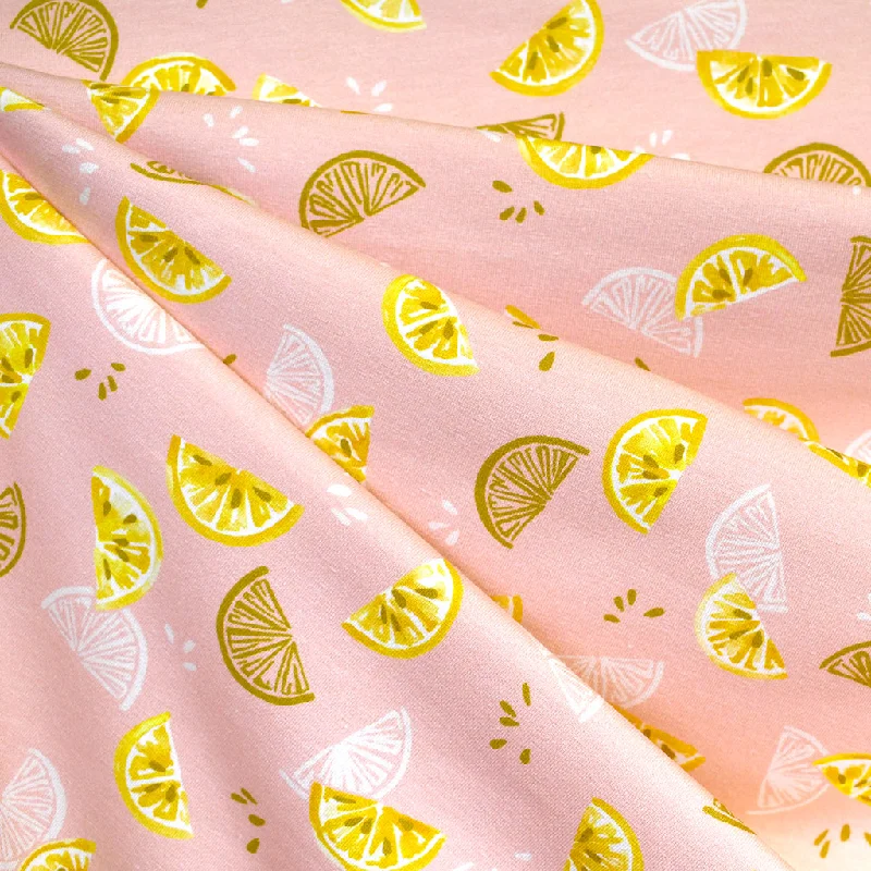 Fresh Lemonade Digital Print Jersey Knit Blush