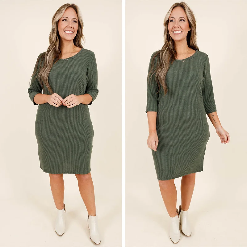 Happiness Is Contagious Dress, Hunter Green