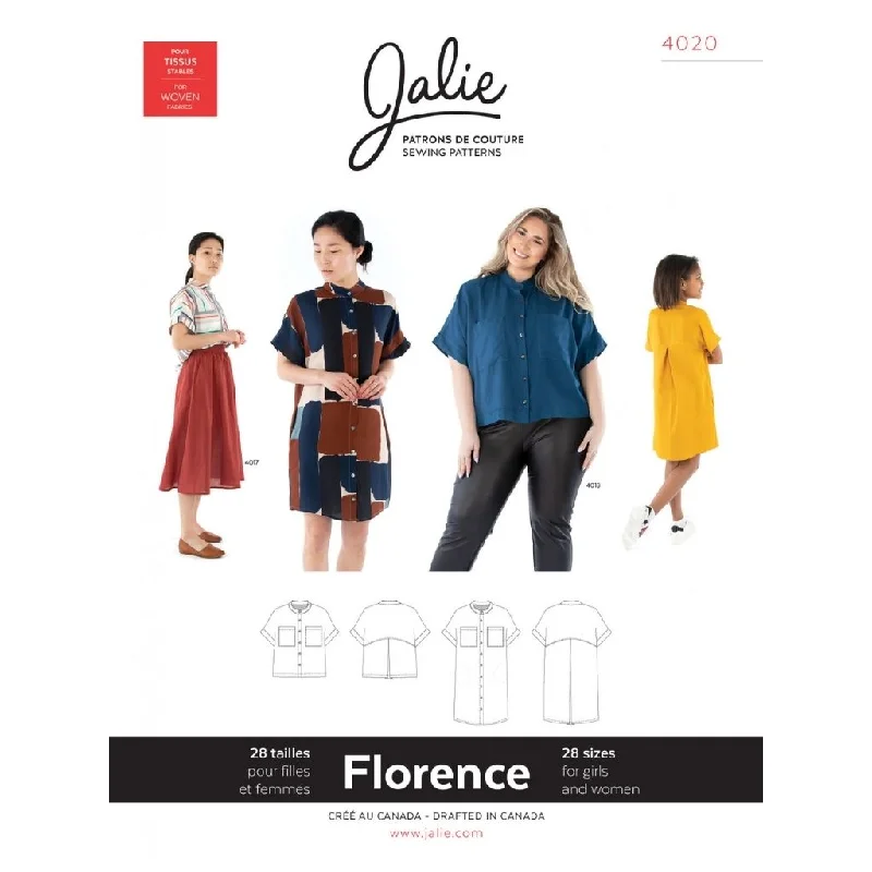 Jalie Sewing Patterns Florence Shirt and Shirtdress