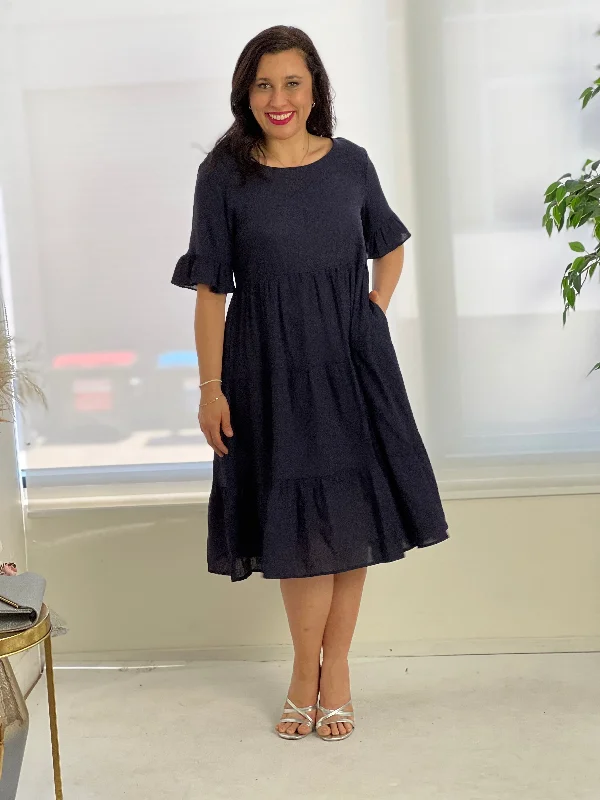 Kane Midnight Linen Dress