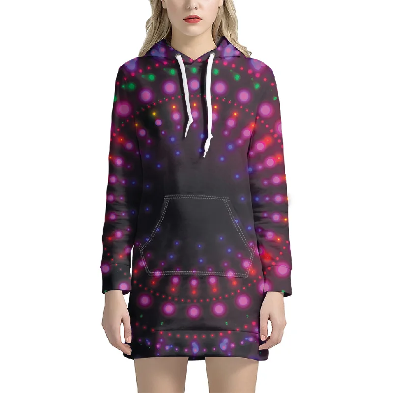 Light Mandala Print Pullover Hoodie Dress