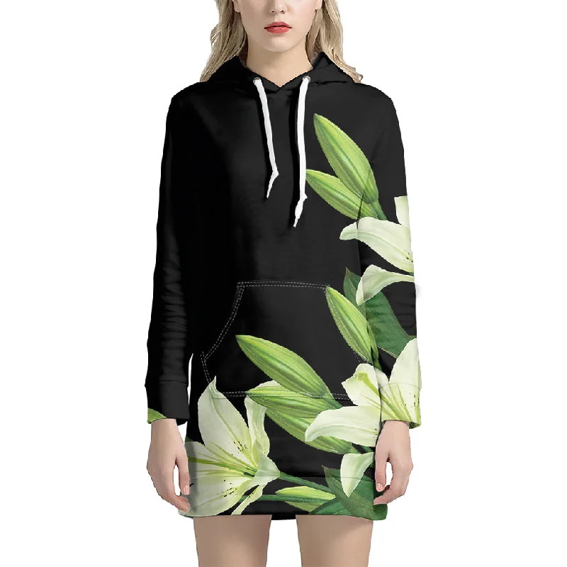 Lily Floral Print Pullover Hoodie Dress