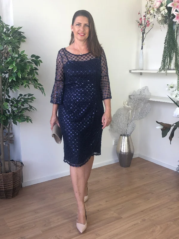 Lucy Navy Sequin Dress