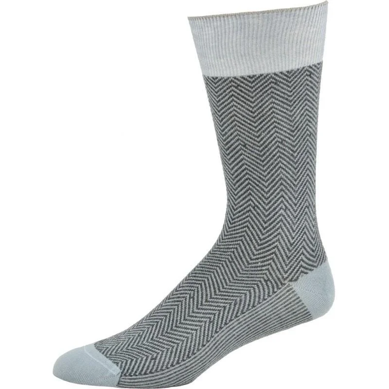 Men's Bamboo Herringbone Crew Socks