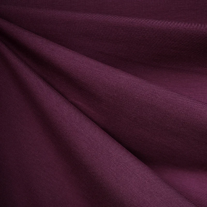 Mid Weight Cotton Jersey Knit Solid Plum