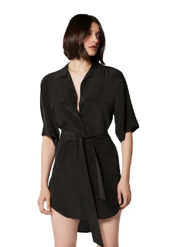 Mila Silk Dress - True Black