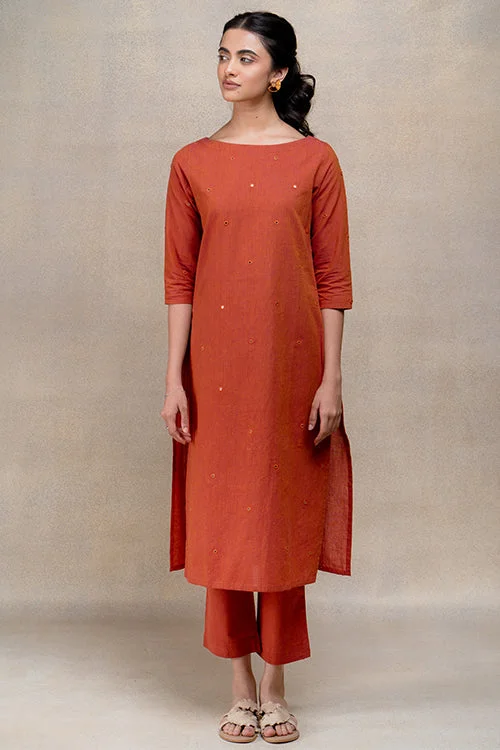 Okhai "Clementine" Mirrorwork Pure Cotton Kurta Pant Set