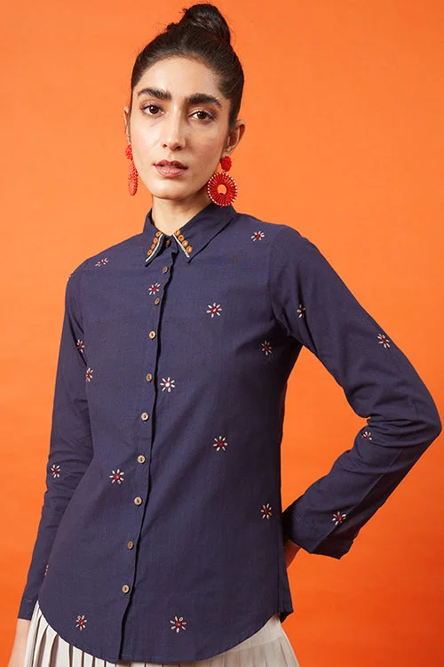 Okhai 'Noble Woman' Kutch Embroidered Pure Cotton Shirt