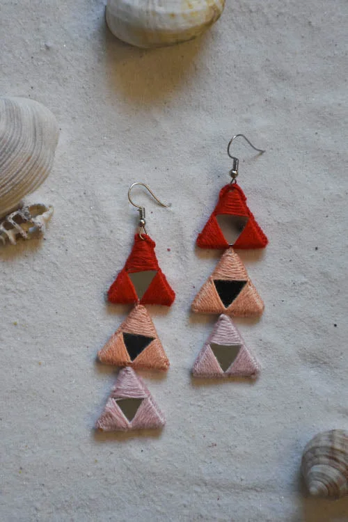 Okhai 'Spark' Red Peach Earrings