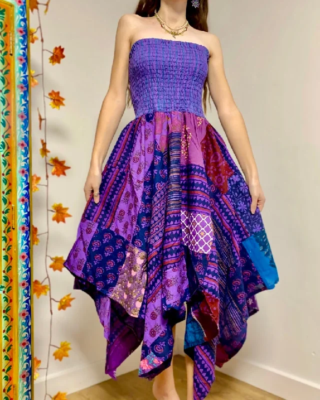 Purple Patchwork Pixie Dress