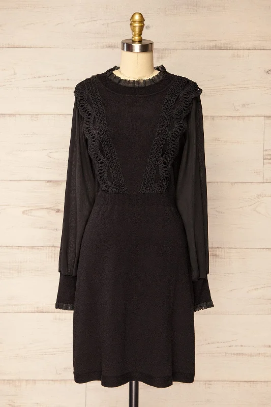 Rakvere | Short Black Dress w/ Long Sleeves