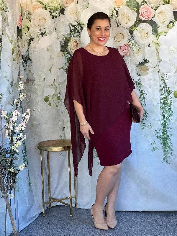 Renta Burgundy Event Dress