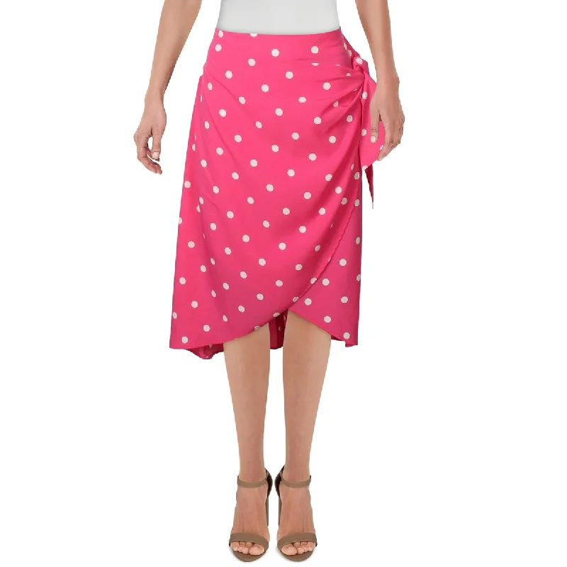 Riley & Rae Womens Ami Polka Dot Faux Wrap Wrap Skirt