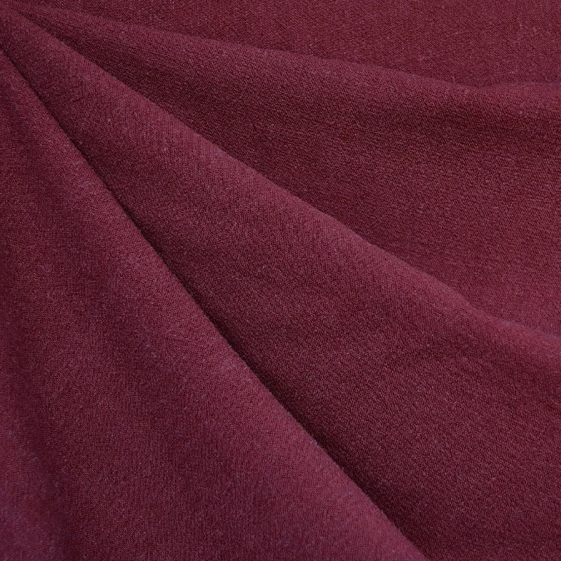 Slub Texture Linen Blend Solid Burgundy