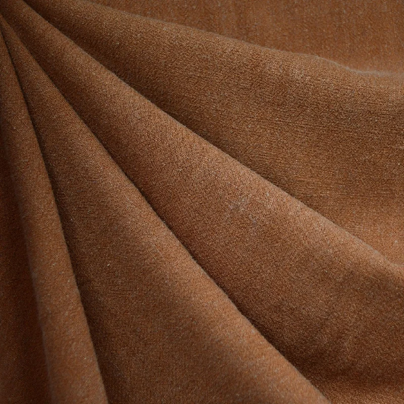 Slub Texture Linen Blend Solid Cinnamon