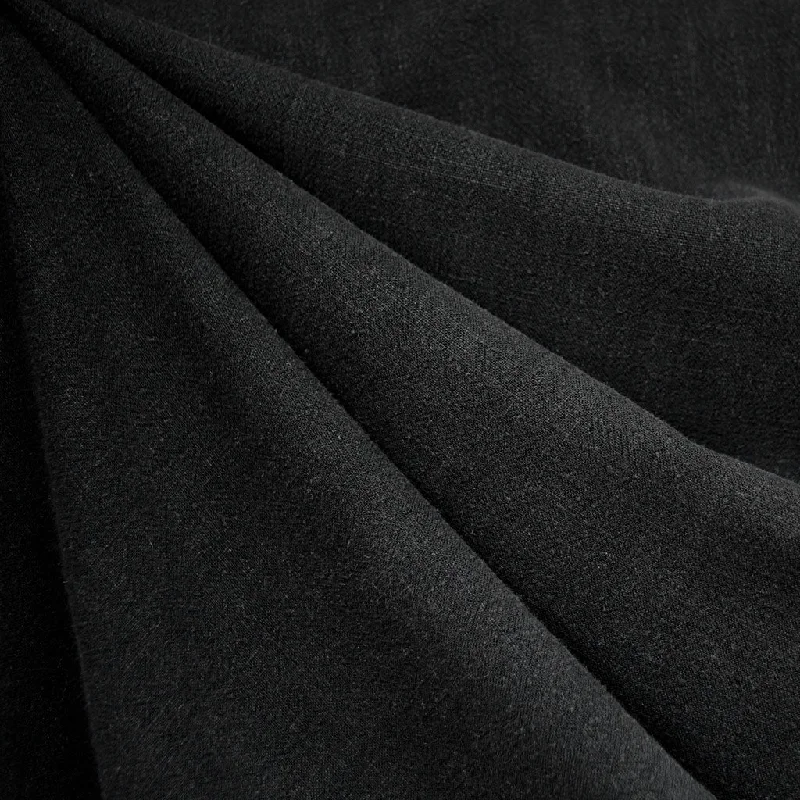 Slub Texture Linen Blend Solid Coal