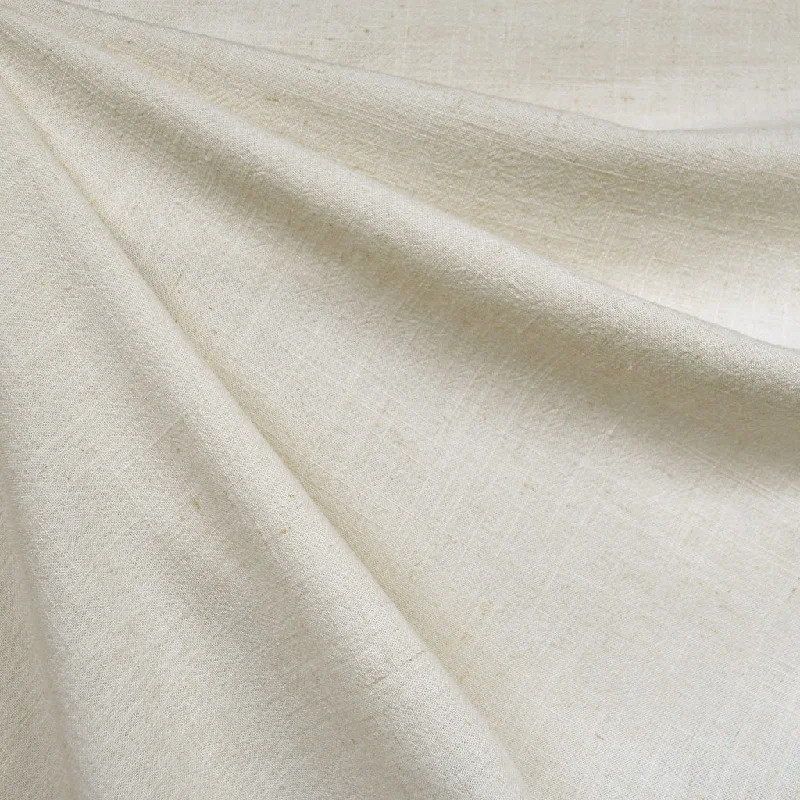 Slub Texture Linen Blend Solid Cream