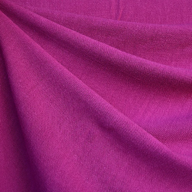 Slub Texture Linen Blend Solid Fuchsia