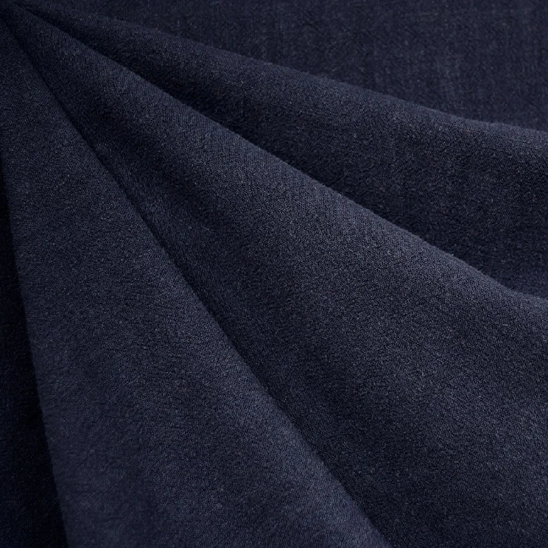 Slub Texture Linen Blend Solid Midnight