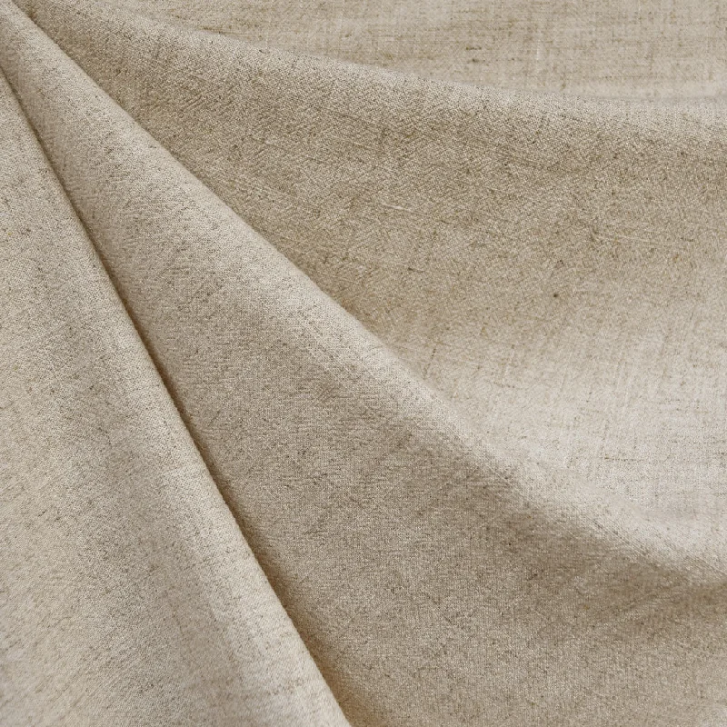 Slub Texture Linen Blend Solid Oatmeal