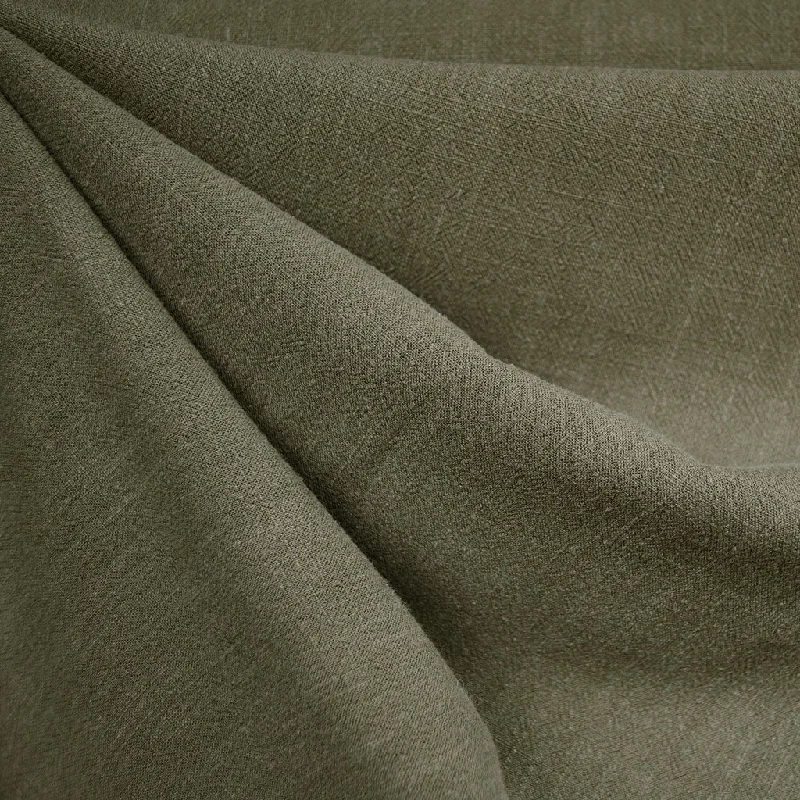 Slub Texture Linen Blend Solid Olive