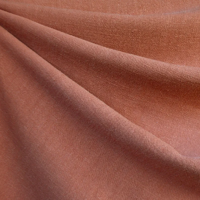 Slub Texture Linen Blend Solid Terracotta