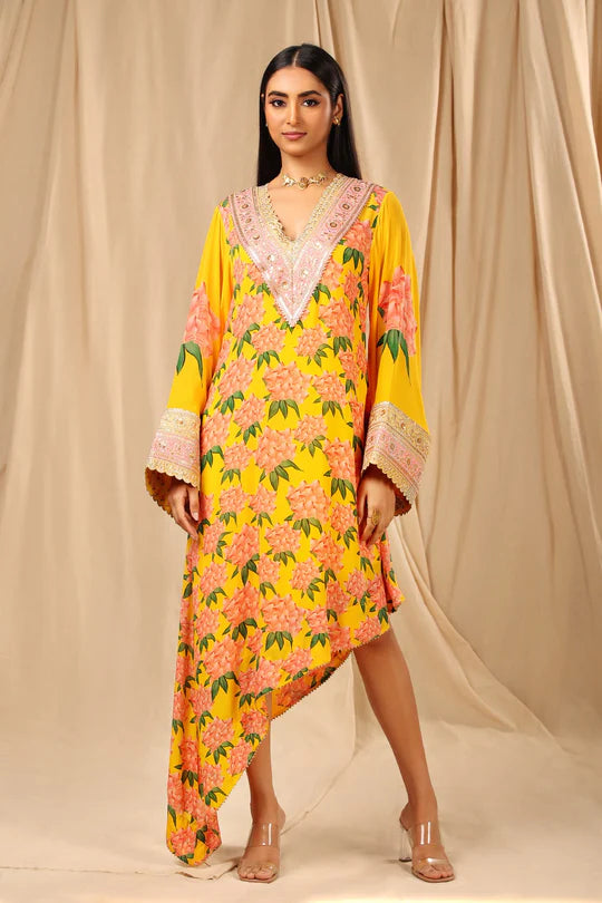 Sunshine Yellow Candy Swirl Kaftan