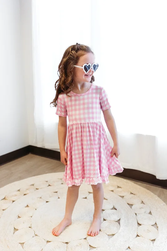 TAFFY PINK GINGHAM DREAM RUFFLE DRESS