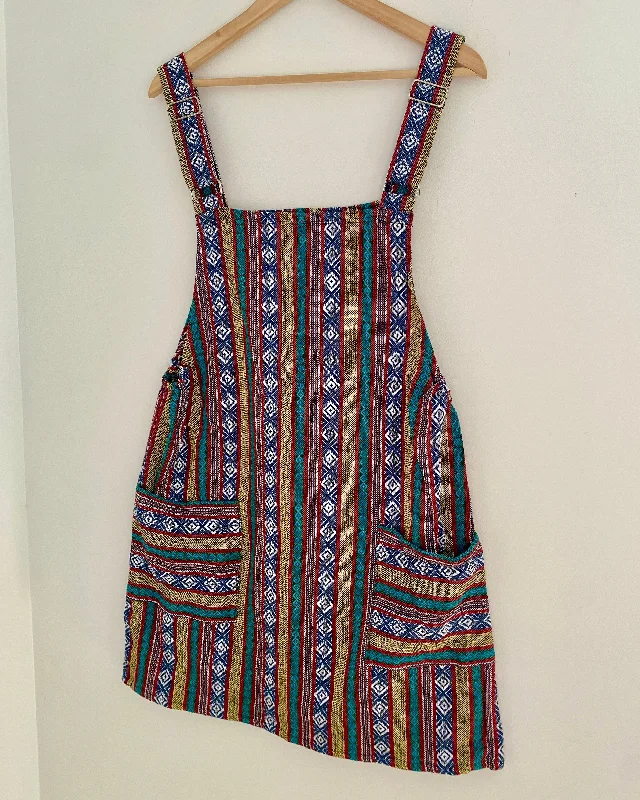 Thai Weave Dungaree Dress L/XL