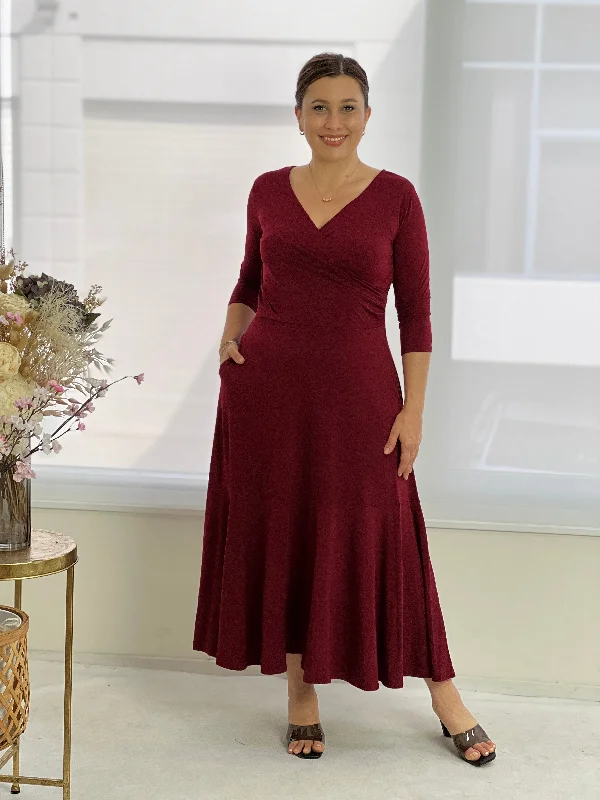 Tiaro Burgundy Jersey dress