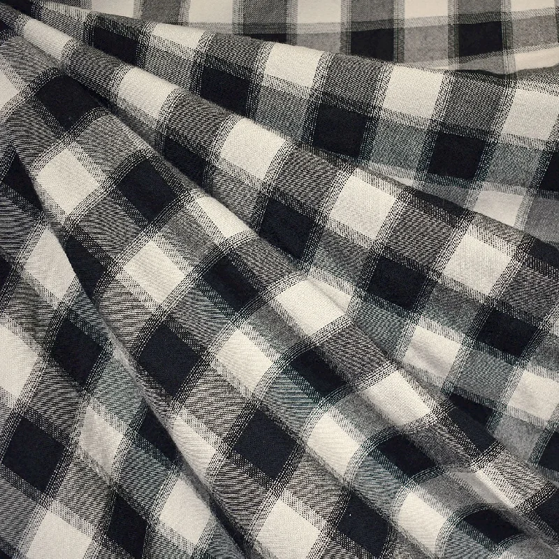 Tonal Check Plaid Shirting Black/Vanilla