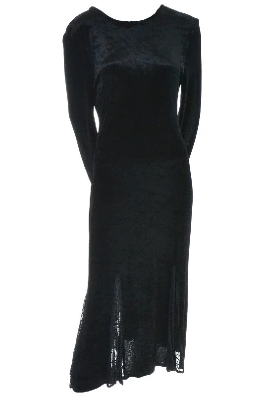 Top Notch Great Britain Vintage Dress Black Velvet Styled by Kriss UK