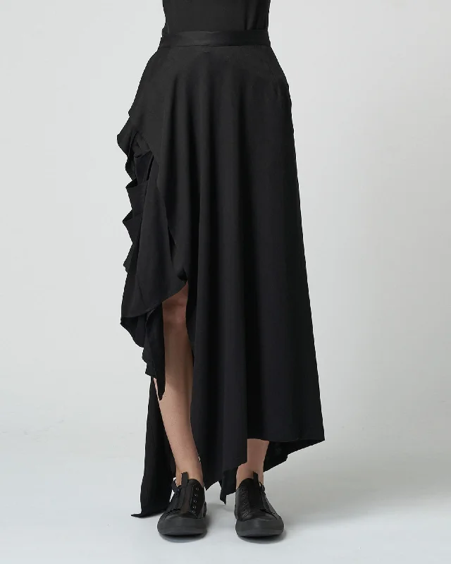 Pleated Asymmetric Skirt