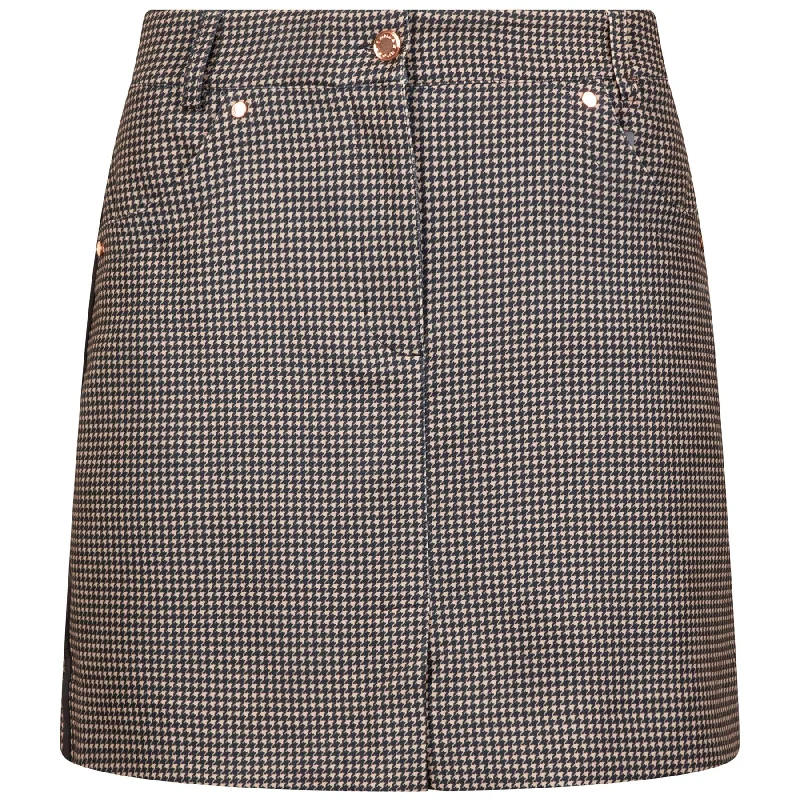 Womens The Houndstooth Printed Skort Navy - AW24