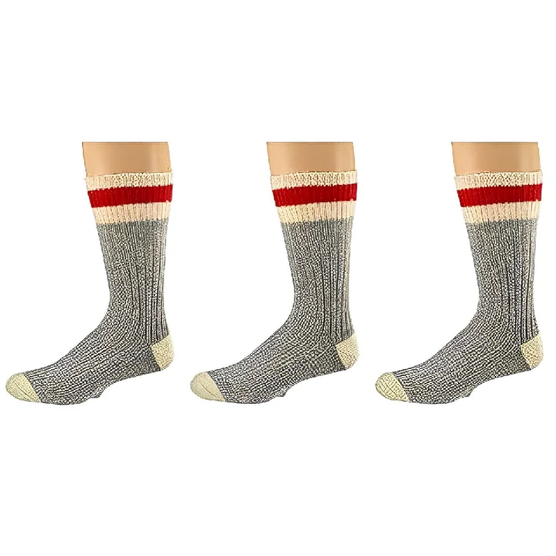 Wool Striped Boot Work Men's 3 Pair Pack Socks