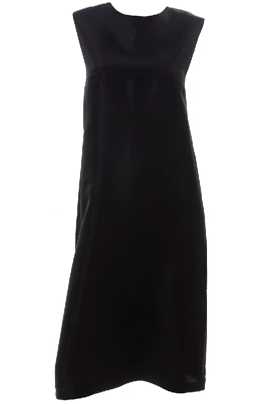 Yohji Yamamoto +Noir Sleeveless Textured Black Column Dress