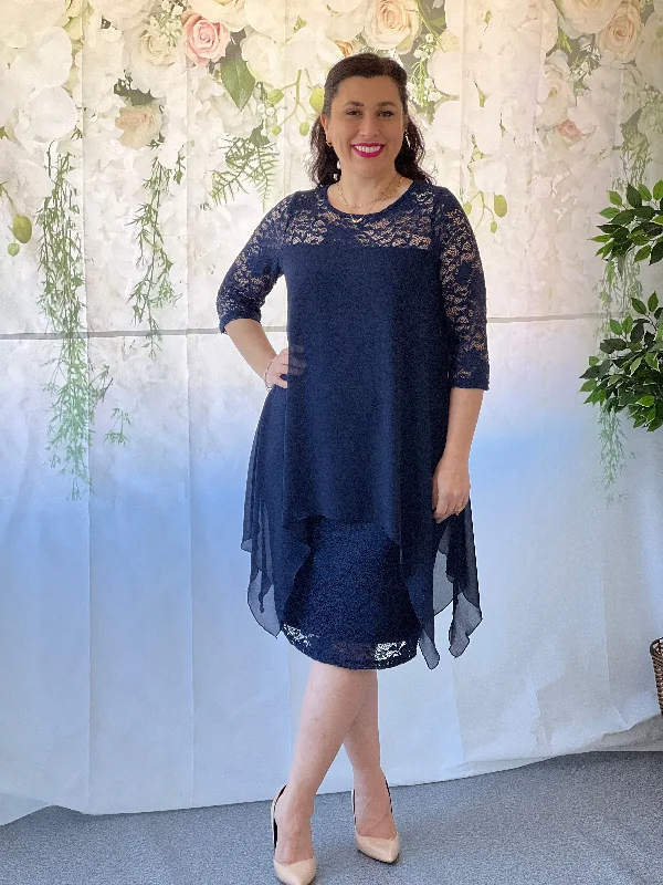 Zelda Navy Lace Dress