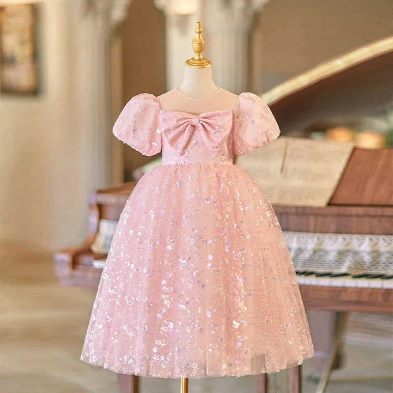 Cute Baby Girl Sequin Beauty Pageant Dress Toddler Birthday Princess Dress