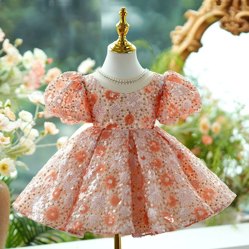 Flower Girl Dress Beauty Pageant Dress Sequined Dress Toddler First Communion Princess Dress